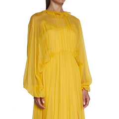 Vestido longo de seda Gucci