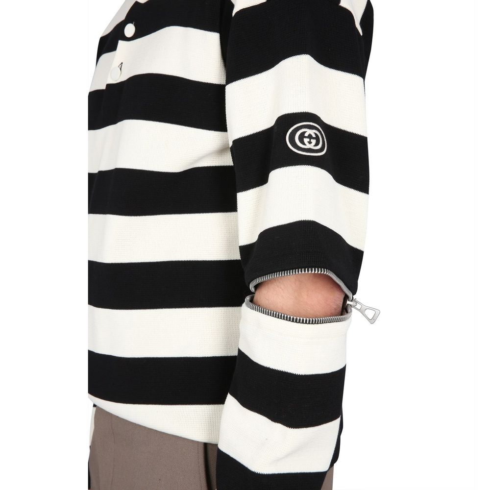 Polo de algodão listrado Gucci
