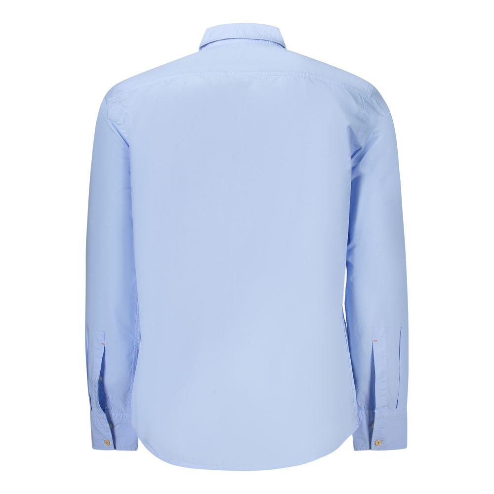 Camisa de algodão azul Hugo Boss