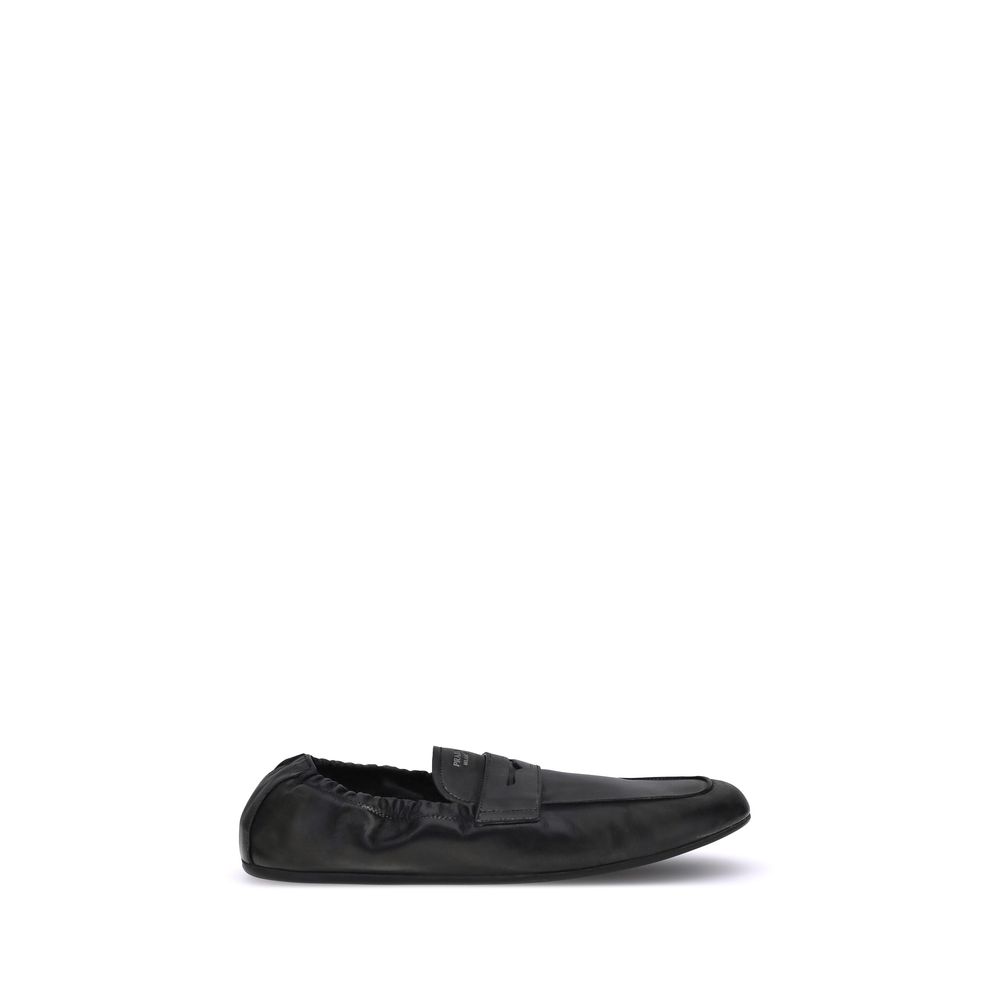 Mocassins Prada Shuffle de couro envelhecido