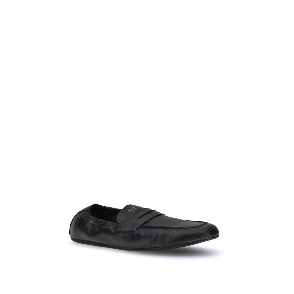 Mocassins Prada Shuffle de couro envelhecido