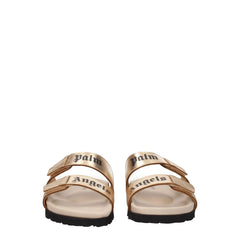 Palm Angels Gold Leather Slipper