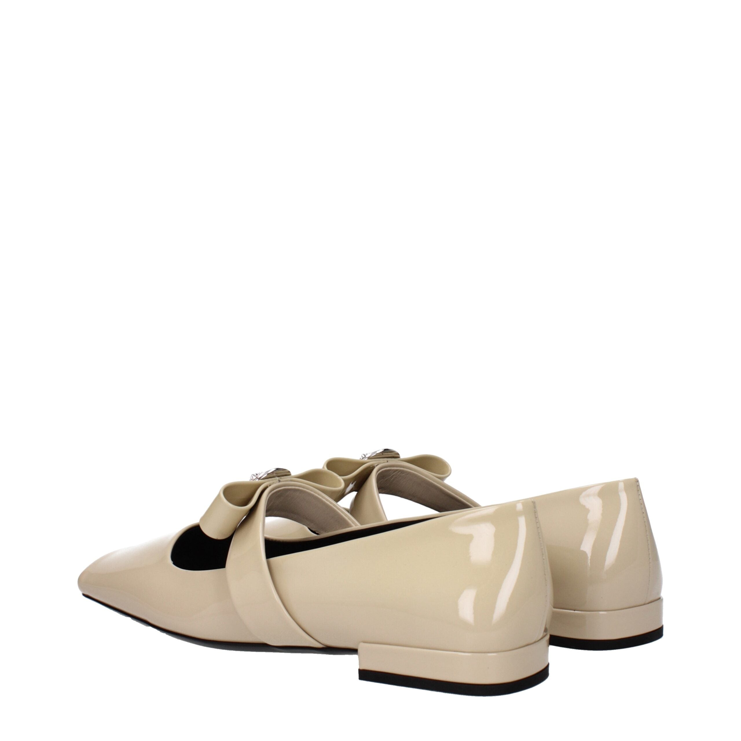 Versace Beige Leather Ballet Flat