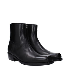 Versace Black Leather Ankle