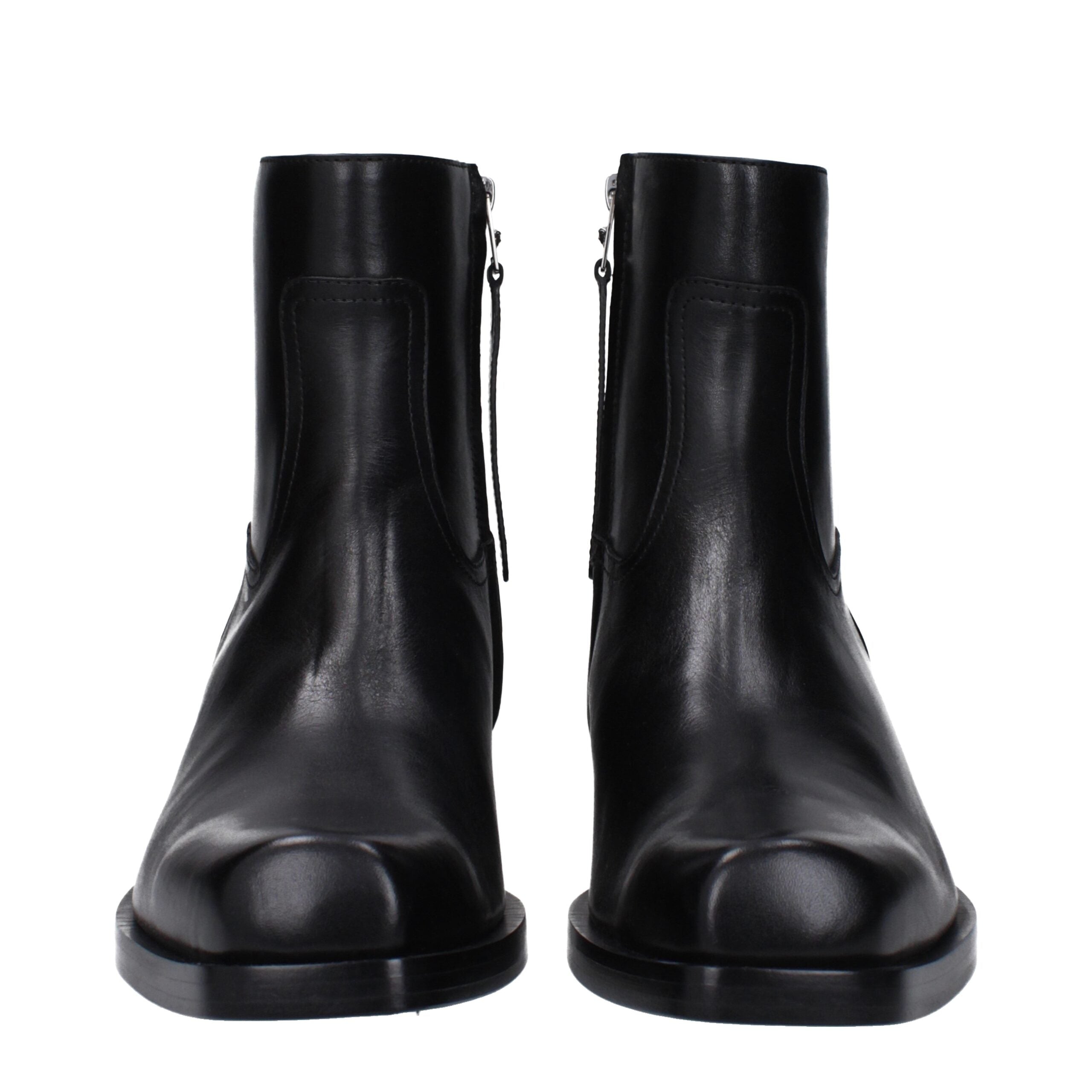 Versace Black Leather Ankle