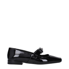 Versace Black Leather Ballet Flat