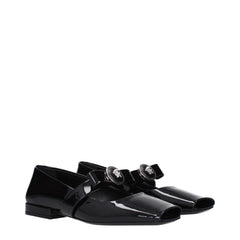 Versace Black Leather Ballet Flat