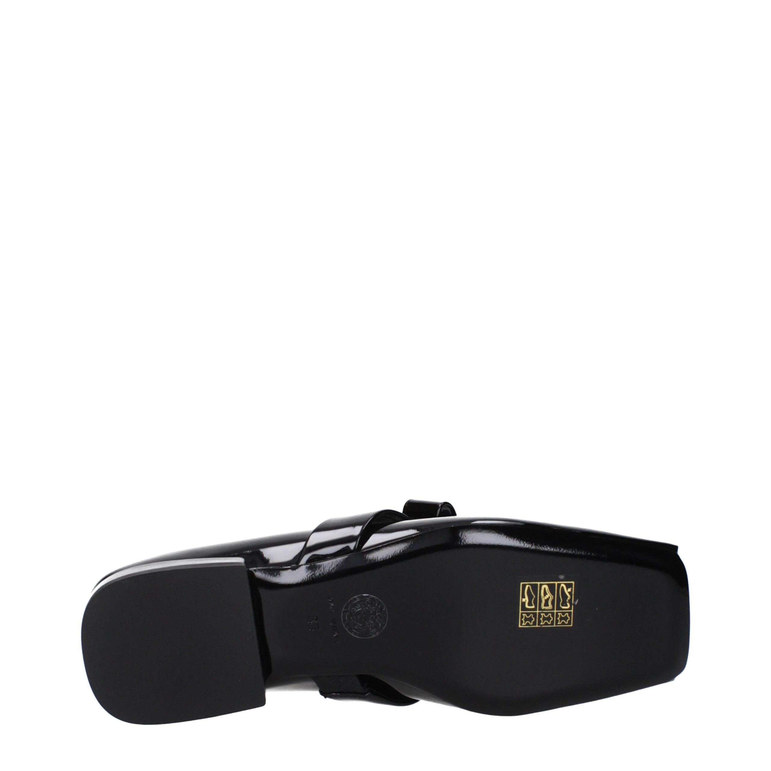 Versace Black Leather Ballet Flat