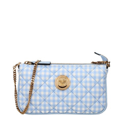 Versace Light Blue Fabric Handbag