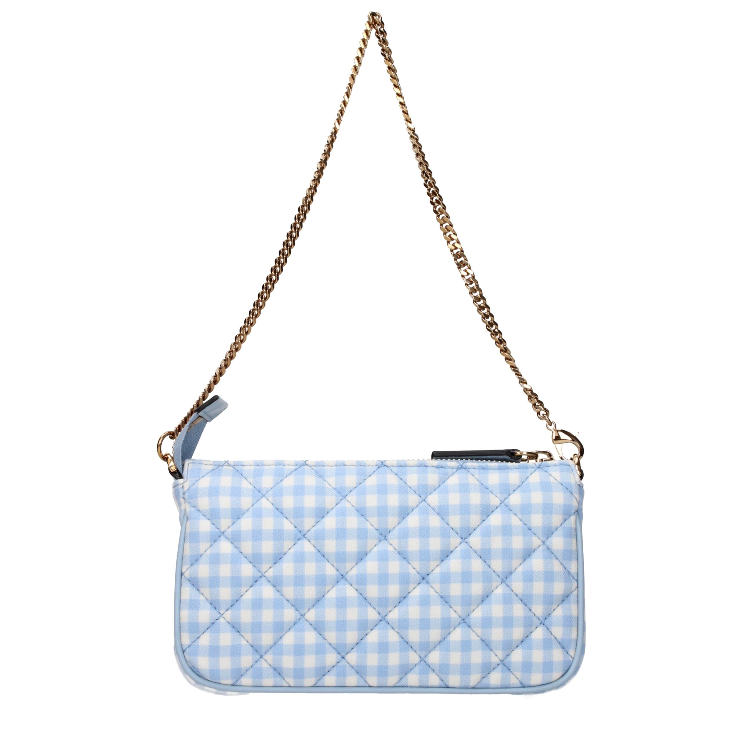 Versace Light Blue Fabric Handbag